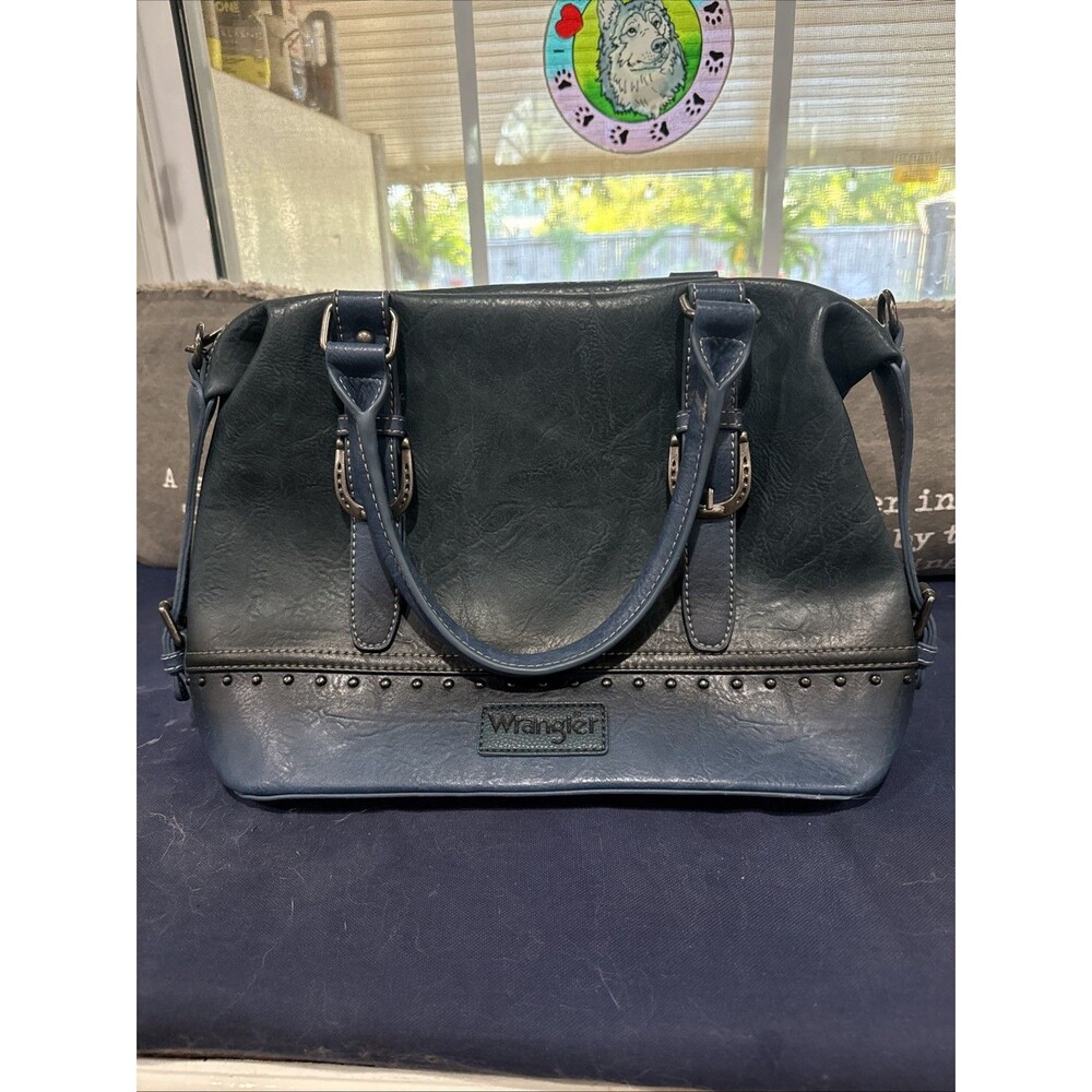 Montana West Wrangler Distressed Doctor Bag NEW Blue Color